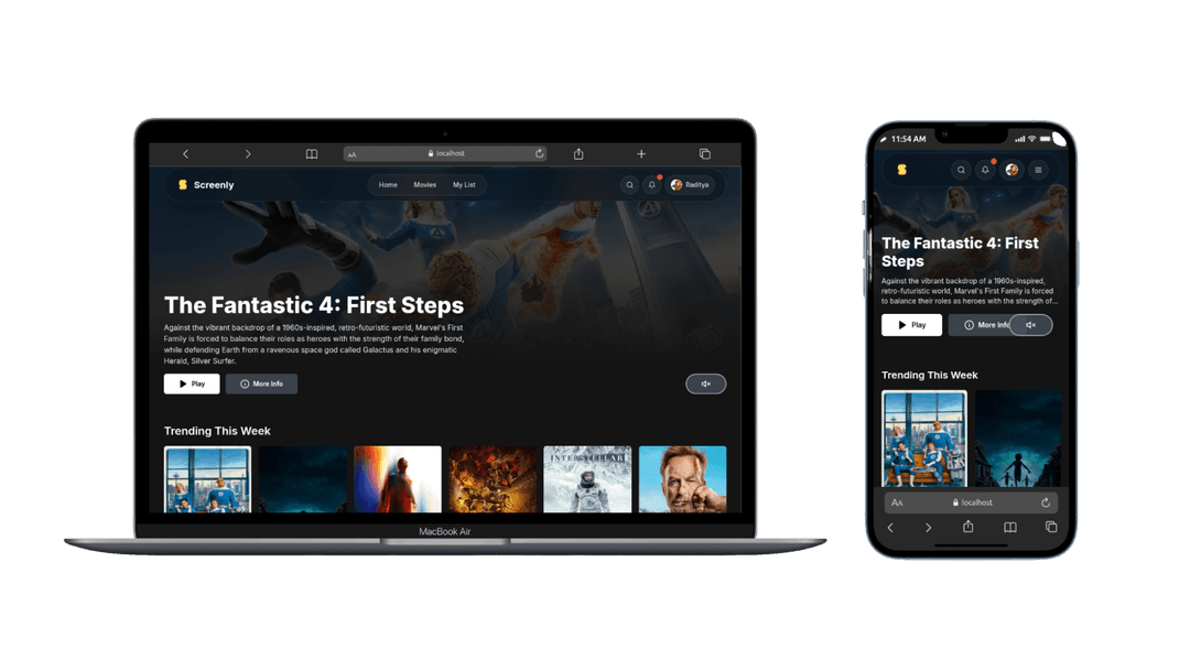 Screenly - Netflix Clone